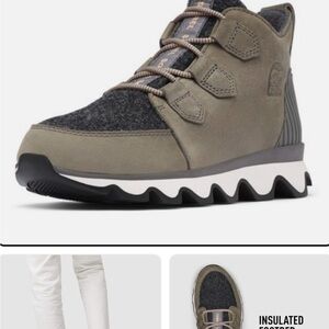 Sorel Olive and Gray Kinetic Caribou Boots